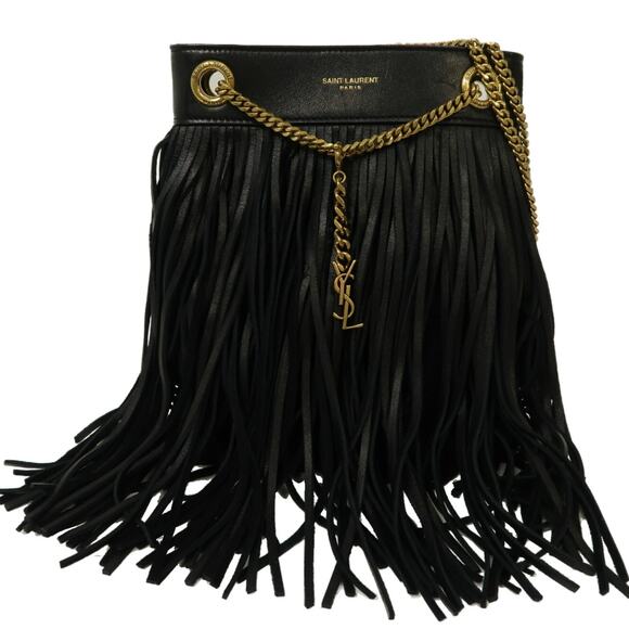 💎✨BEAUTIFUL✨💎 Authentic SAINT LAURENT Shoulder Bag Black - Picture 6 of 13